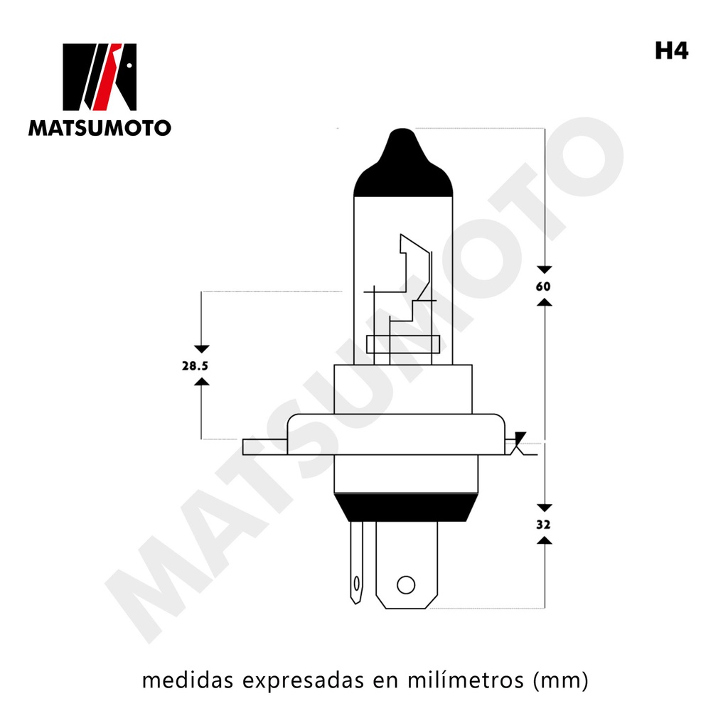 Ampolletas Matsumoto por Pack H4 Halogeno F9R