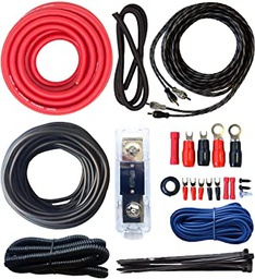 [kit de cable4] Kit  de Cables para amplificador 4 Awg Kombat